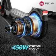 SISIGAD 10 Tires Electric Scooter Adults, 500W Motor, 20 Mph Top Speed, 26 Miles Range, Portable Folding Commuting Electric Scooter with Shock Absorption and App Control