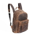 thumbnail image 4 of 15" Vintage Genuine Buffalo Leather Backpack Rucksack Travel Bag, 4 of 6