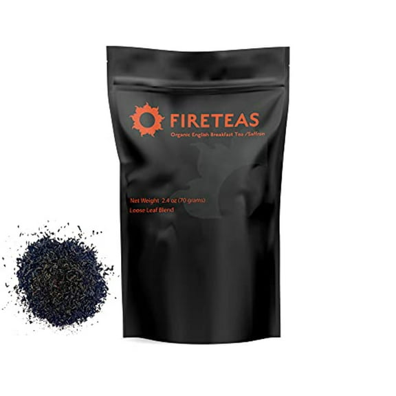 FIRE TEAS English Breakfast Tea with Saffron - Loose Leaf - Made in the USA