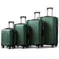 thumbnail image 2 of IVV Retro Green Trolley Cases 4-Piece Set (16/20/24/28 Inch), ABS Luggage w/ Aluminum Alloy Handle, 360° Wheels, Vertical Stripe Pattern, 2 of 9