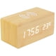 thumbnail image 1 of Reloj digital de madera con pantalla de temperatura, elegante superficie de veta de madera con brillo ajustable para dormitorio, hotel, oficina, 1 of 5