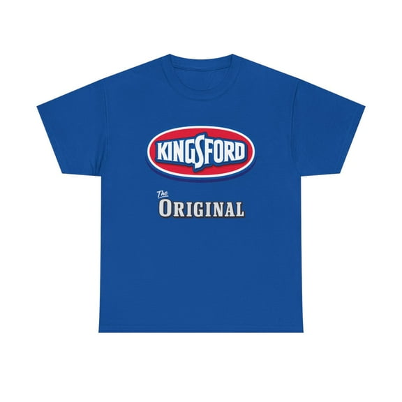 Kings ford The Original Charcoal BBQ Black Blue White T Shirt Heavy Cotton