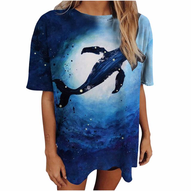 Blusa informal de manga corta con estampado de manga corta y estampado vintage para mujer Pompotops hfajkhk126731
