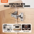 thumbnail image 2 of VEVOR Cabinet Door Hinges 60 Packs Partial Overlay Soft Close, 2 of 9