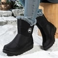 thumbnail image 2 of WAVSUF Women's Flat Wide Width Boots Round Toe Anti Slip Warm Soft Sole Winter Daily Snow Boots Black Size 6, 2 of 6