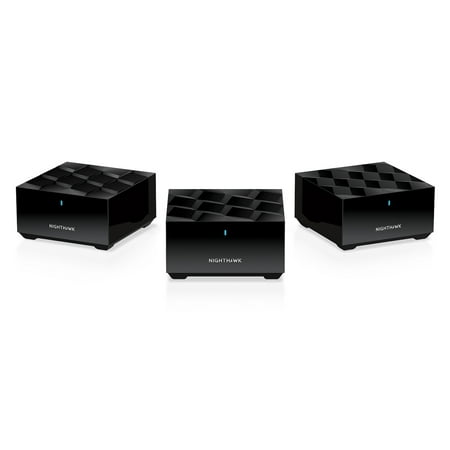 NETGEAR Nighthawk Whole Home Mesh WiFi 6 System (MK73S) - Security Features, AX3000 Wireless Speed (Up to 3.0 Gbps), Router + 2 Satellite Extenders, Covers up to 4,500 sq. ft., 25 Devices