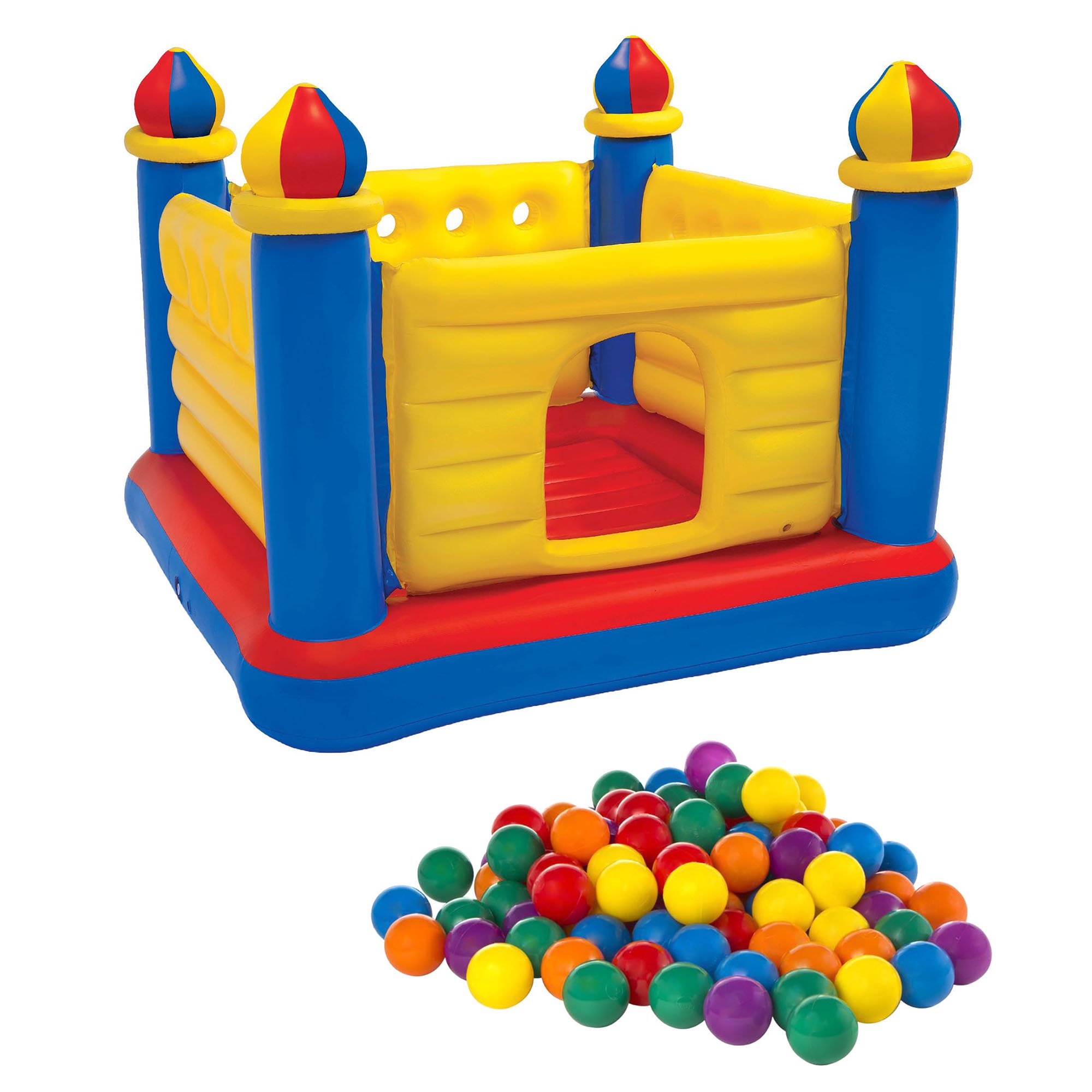 Intex Inflatable Jump O Lene Ball Pit Outdoor Castle Bouncer with 100 Play Balls
