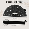 thumbnail image 2 of Abanico plegable ATTRACME negro con purpurina de 33 cm con fundas (paquete de 8), 2 of 6
