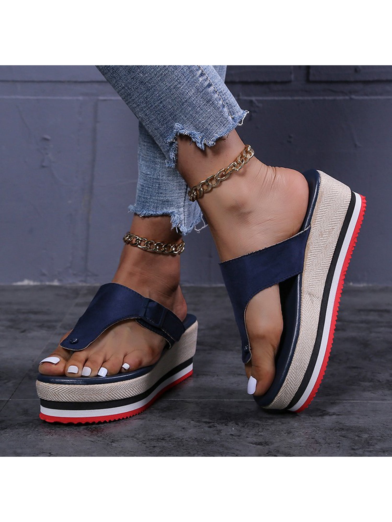 Ymiytan Wedge Flip Flops for Women Comfort Thong Kuwait Ubuy