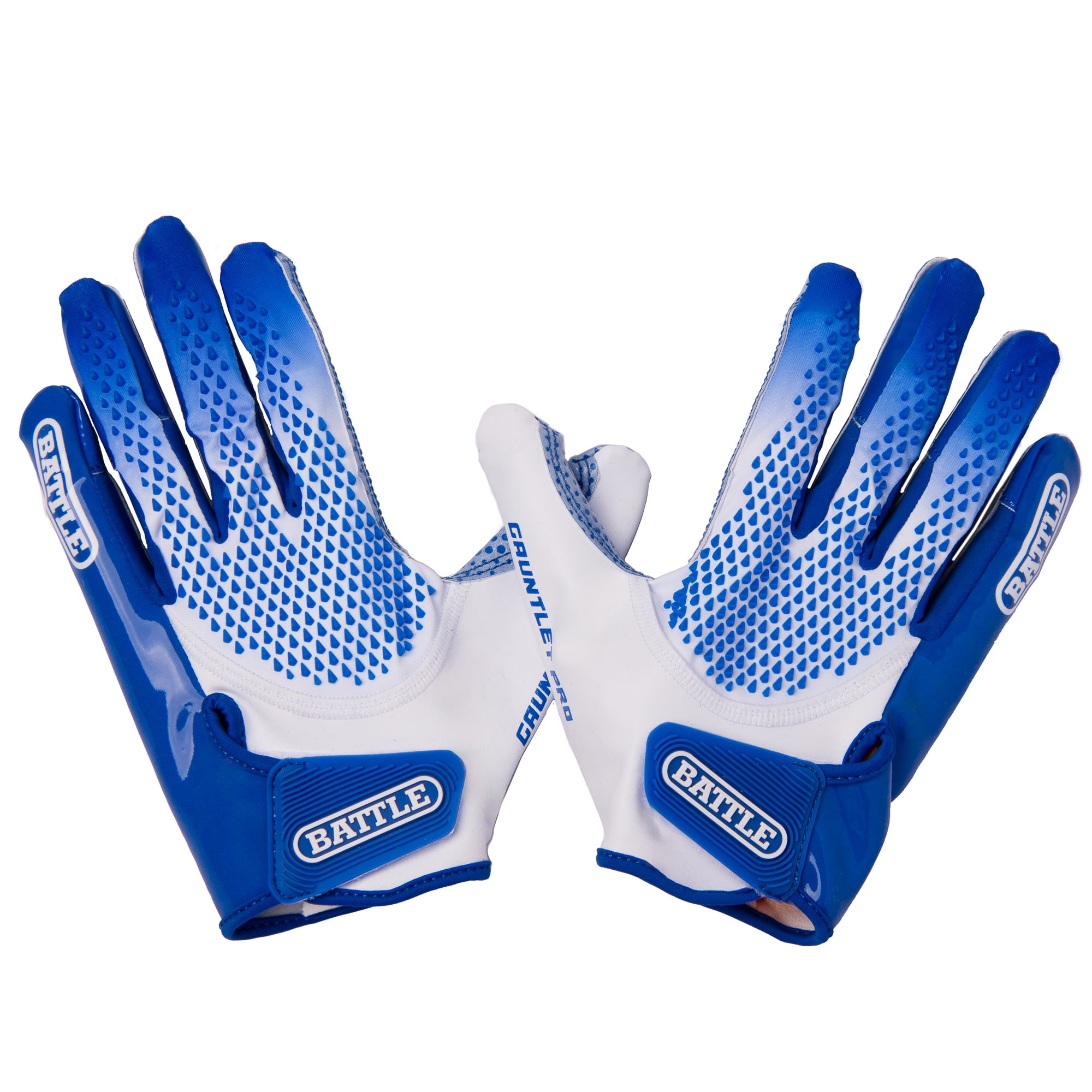 Battle Sports Adult Gauntlet Pro Receiver Football Glove - Royal/White - 2Xlarge