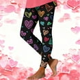 thumbnail image 2 of Simua Women's Valentine's Day Colorful Heart Print High Waist Tight Yoga Pants Leggings - Stretchy Casual Gym Spring Summer Fashion Wear, 2 of 9