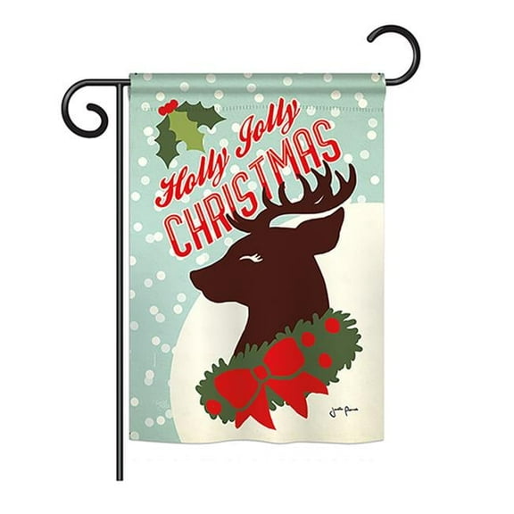 Breeze Decor BD-XM-G-114197-IP-BO-DS02-US Holly Jolly Christmas Winter - Seasonal Christmas Impressions Decorative Vertical Garden Flag - 13 x 18.5 in.