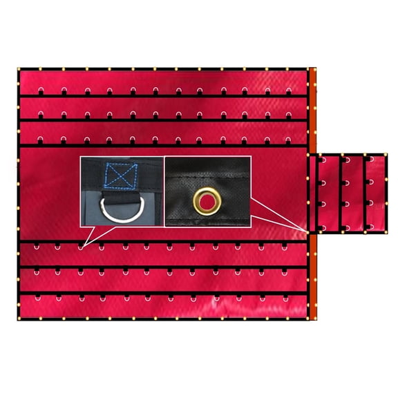 Super Light 14 Oz Lumber Tarp 24x18 (8' Drop with 8' x 8' Flap) - Red