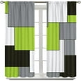 thumbnail image 5 of Spring Floral Kitchen Curtains, Gray Plaid Farmhouse Flowers Watercolor 3-Piece Kitchen Curtain Valance and Tiers Set 24 Inch Length, Rod Pocket Half Window Curtains for Cafe Living Room Bathroom, 5 of 6
