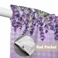 thumbnail image 4 of Purple Lavender Swag Valances for Windows, Kitchen Curtains 36 Inch Length 2 Panels Set, Spring Watercolor Wildflowers Plant Plaid Short Curtains for Small Windows Rod Pocket Cafe Curtains 28"x36", 4 of 8