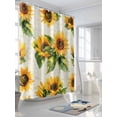 thumbnail image 3 of Farmhouse Sunflower Shower Curtain, Vintage Floral Bathroom Decor Curtains Set with Hooks, Waterproof Fabric Home Accessories， Stall 48 X 72 Inch, 3 of 6