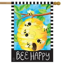 Briarwood Lane Bee Happy Bees Seasonal House Flag