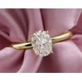 thumbnail image 2 of solitaire jewels Tulip setting 1.75CT Oval Moissanite Hidden halo Engagement Ring For Women, 14K Yellow Gold, 2 of 7