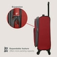 thumbnail image 4 of U.S. Traveler Forza 2-Piece Expandable Softside Carry-On Luggage Set – Spinner Wheels, TSA-Approved, Tote Bag, Lightweight Travel Suitcase, Red, 4 of 8