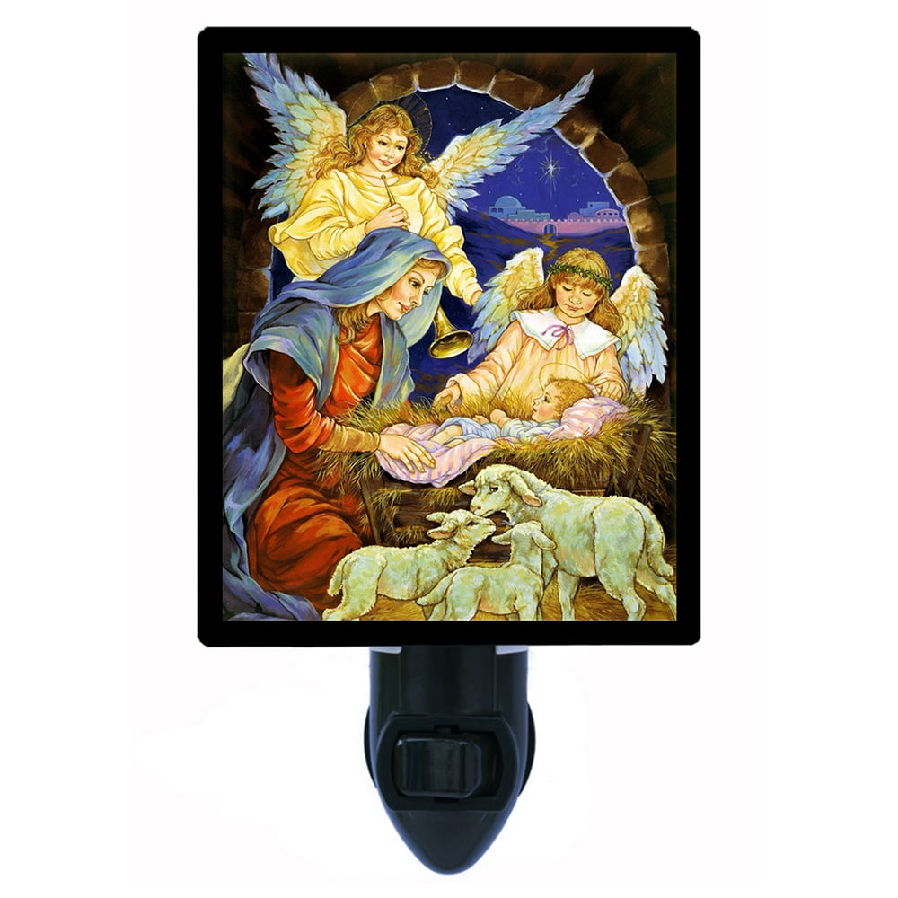 Religious Christmas Decorative Photo Night Light Plus One Extra Free
