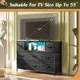 thumbnail image 5 of Dresser TV Stand for 45/50/55 Inch TV Entertainment Center with LED Lights & Charging Station 8 Fabric Drawers & Open Shelves for Living Room Hallway Wood Top, 5 of 8