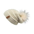 thumbnail image 2 of Vogue Cloud Women’s Knit Beanies Hats with Faux Fur Pom Bobble Cable Beanie Hat for Women, 2 of 6