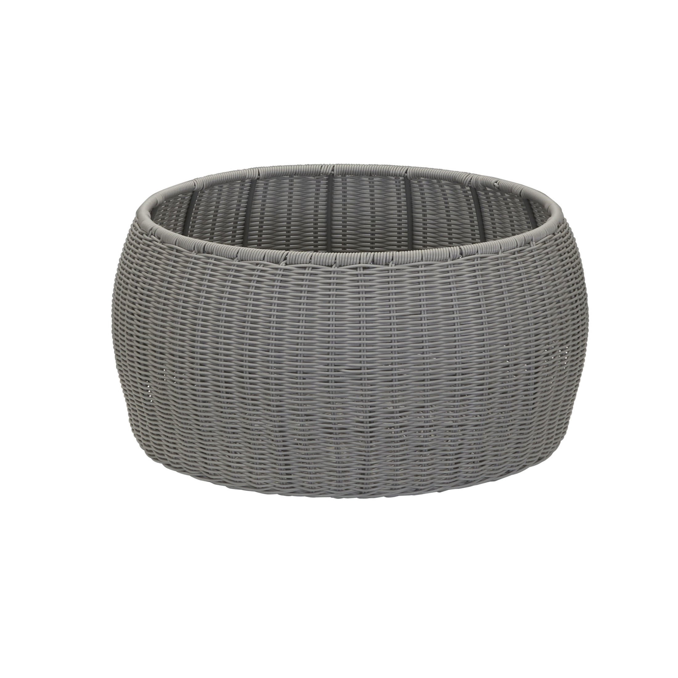 Household Essentials Handwoven Resin Storage Stool Ottoman, Gray
