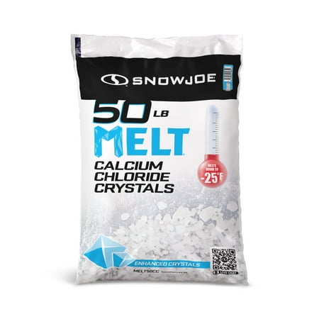 Snow Joe Crystal Snow and Ice Melt for Sidewalk, Driveway & Concrete, 50 Lb Bag, MELT50CC