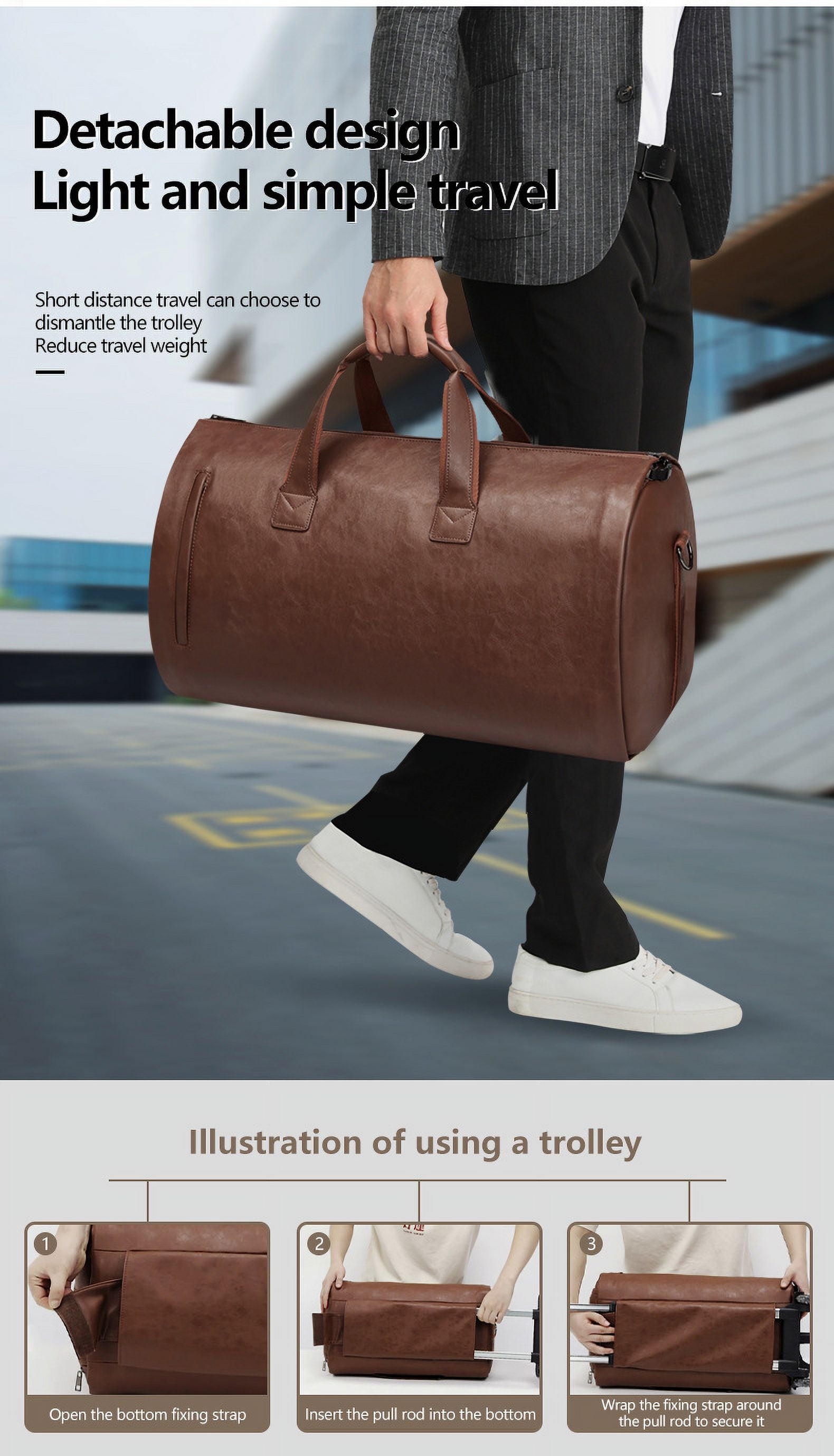 Rolling Duffel Bag with Wheels, Suit Bag,Large Capacity Toiletry Bag,Luggage Bag with Shoe Pouch for Men Women