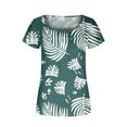 thumbnail image 4 of Azrian Womens Plus Size,Women Fashion Printed Casual V-Neck Short Sleeve Loose T-Shirt Blouse Tops, 4 of 5