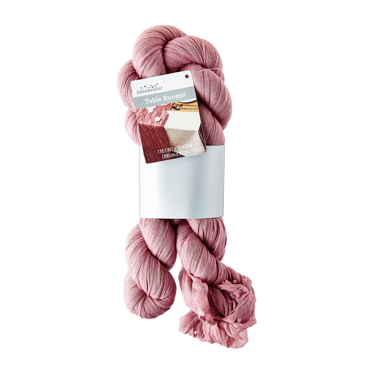 Way To Celebrate Pink Gauze Fabric Table Runner photo 3