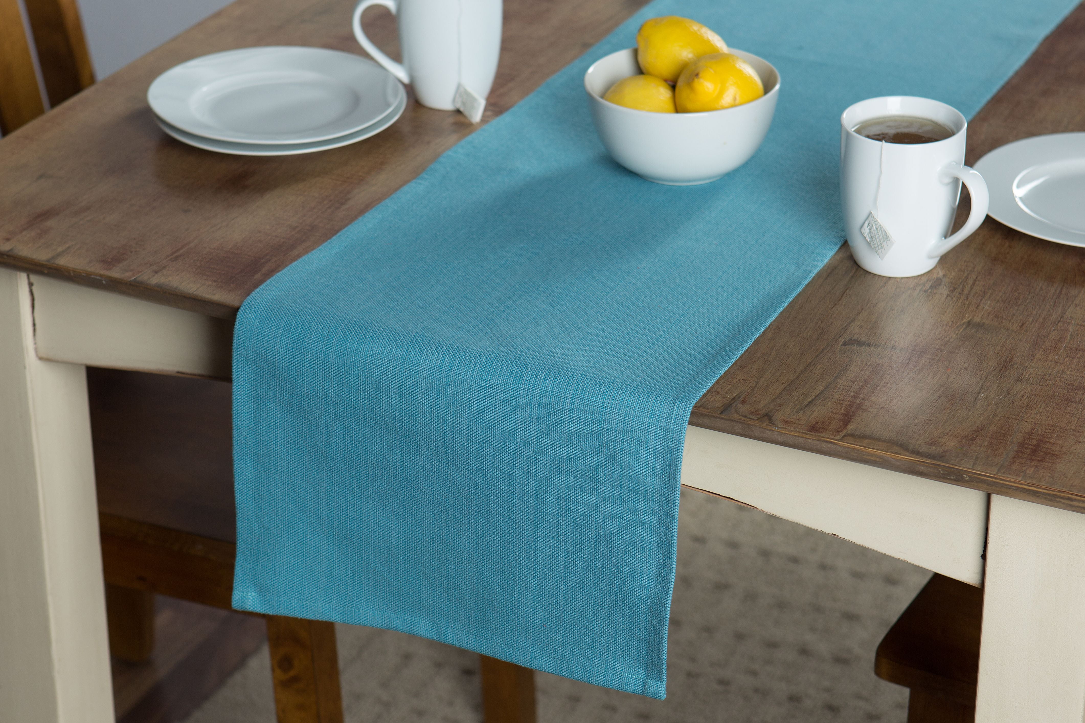 Mainstays Cotton Polyester Blend 13" x 72" Woven Solid Topaz Table