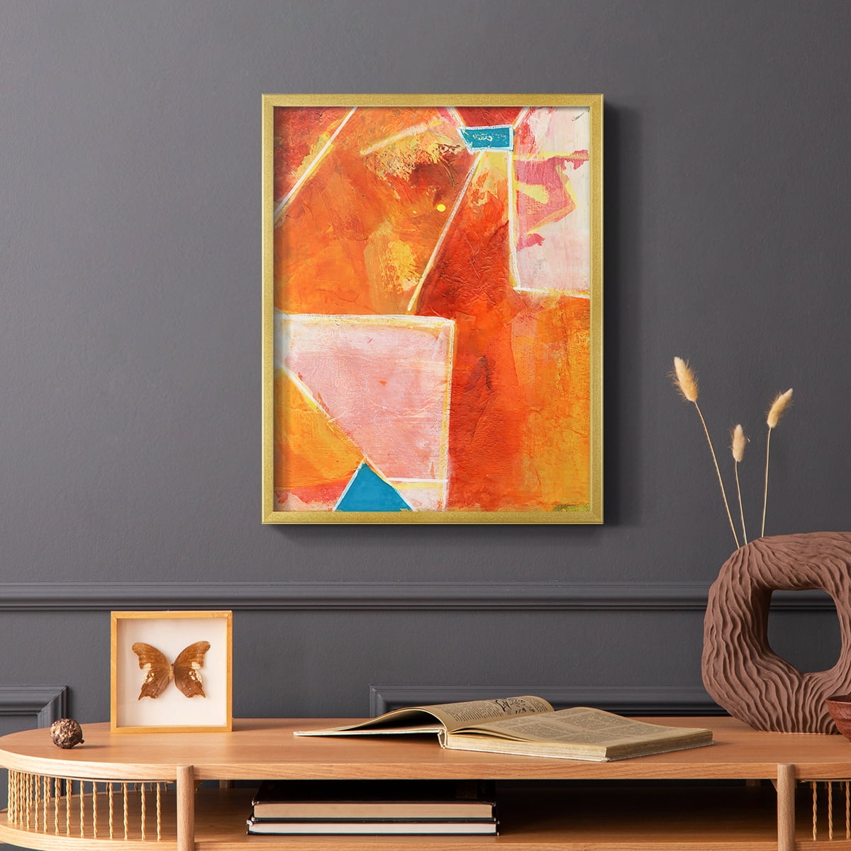 Primary Connection V in Gold Solid Wood 16 x 20 Framed Print