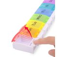 thumbnail image 4 of Pastillero de 7 días, Pastillero con 7 compartimentos, Caja de medicamentos, Fácil de abrir, Colores del arcoíris, Ormromra WL-00103, 4 of 5
