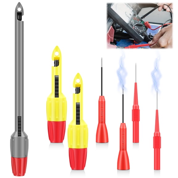 7Pcs Wire Piercing Probe Set Wire Insulation Piercing Clip with 0.16 Inch Banana Socket Multimeter Test Probe for Automotive Equipment Testing