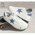 thumbnail image 4 of LUCKY STEP Womens Fashion Star Sneakers Wide Toe Lace Up Casual Shoes,White&Denim Blue, 4 of 11