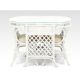 thumbnail image 3 of SK New Interiors Dining Furniture Borneo Set of 2 Natural Rattan Chairs w/Cream Cushion and Oval Table w/Glass, White, 3 of 7
