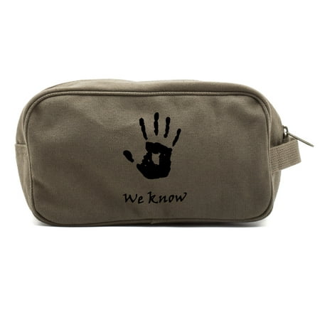 Skyrim We Know Army Canvas Dual Two Compartment Travel Toiletry Dopp Kit (Chrisley Knows Best Two Men And A Baby)