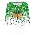 thumbnail image 5 of TaTaai Women's Irish Holiday T-Shirt Round Neck 3/4 Sleeve Loose Fit Green Print St. Patrick's Day Theme Casual Spring Top Gift, 5 of 5