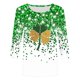 thumbnail image 5 of TaTaai Women's Irish Holiday T-Shirt Round Neck 3/4 Sleeve Loose Fit Green Print St. Patrick's Day Theme Casual Spring Top Gift, 5 of 5
