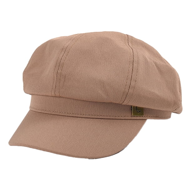 Sombrero de mujer con circunferencia de 56-58 cm, gorro octogonal, gorro retro, boina informal con lengua de pato y visera, gorro protector solar