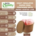 thumbnail image 2 of [100 Pack] 12 oz Disposable Kraft Paper Soup Containers with Vented LIDS - Half Pint Ice Cream Containers, Frozen Yogurt Cups, Restaurant, Microwavable, Take Out, Food Storage, Recyclable, 2 of 8