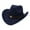 Navy, variant on Mens Straw Cowboy Hats - Western Cowboy Style Hat Jazz Bowler Hat Cow Head Decoration Ethnic Style Hat,Blue,S