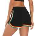 thumbnail image 4 of HDE Women Dolphin Shorts Running Workout Clothes Black Rainbow Stripe Small, 4 of 9