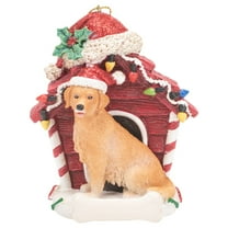 Kurt S. Adler Golden Retriever Holiday Red and Tan 4 Inch Resin Hanging Ornament