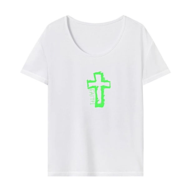 Camiseta para mujer, ropa deportiva de verano, camisa con cuello redondo para caminar, regalo para mujer