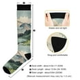 thumbnail image 3 of FORMRS Womens Knee High Socks Casual Long Thick Travel Daily Wear, 1 Pair, Watercolor Mountatin, 3 of 6