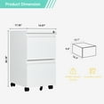 thumbnail image 5 of STANI 2 Drawer File Cabinet on Wheels, Home Office Mobile File Cabinet Under Desk with Lock, 2 Large Drawers for Legal/Letter/A4 Files(Unassembled,White), 5 of 10