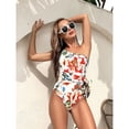 thumbnail image 4 of WREESH Maillot de Bain une Pièce avec Dos Ouvert Rayé Bikini de Plage, 4 of 8