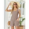 thumbnail image 5 of MINTREUS Summer Knit Jumpsuits for Women Sleeveless Pullover Button-down Top Shorts with Pockets Casual Jumpers, 5 of 7
